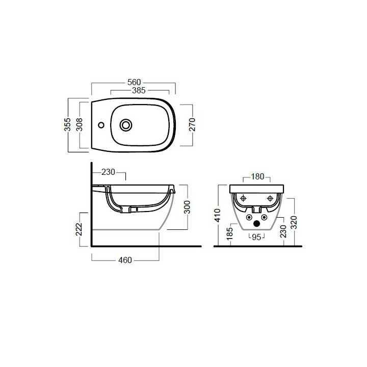 Závěsný závěsný bidet  Hatria Sculture Y0BF- sanitbuy.pl