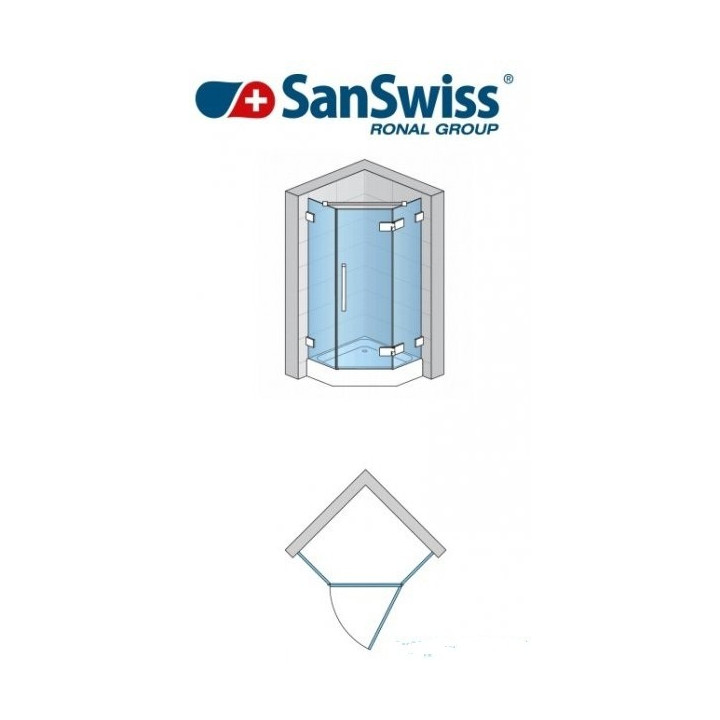 Sprchový kout Ronal Pur P3P čtvrtkruhový, dveře Jednodílné levé 100 cm- sanitbuy.pl