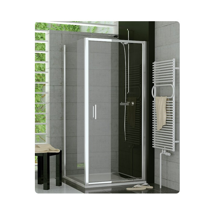 čtvercový sprchový kout 90 cm z posuvnými drzwiami Ronal Pur Light S, lesklá - sanitbuy.pl