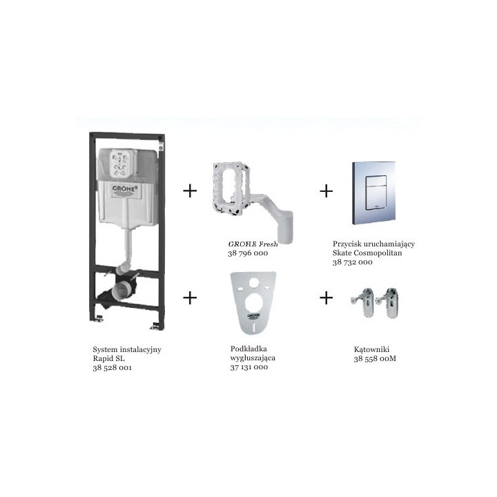 Stelaż podtynkowy Grohe Fresh Rapid SL Skate Cosmopolitan 5w1 do WC wiszącego - promocja 5:1- sanitbuy.pl