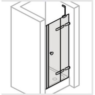 Dveře posuvné Huppe Aura Elegance , 900 x 900 mm, čiré sklo stříbrná mat , - sanitbuy.pl