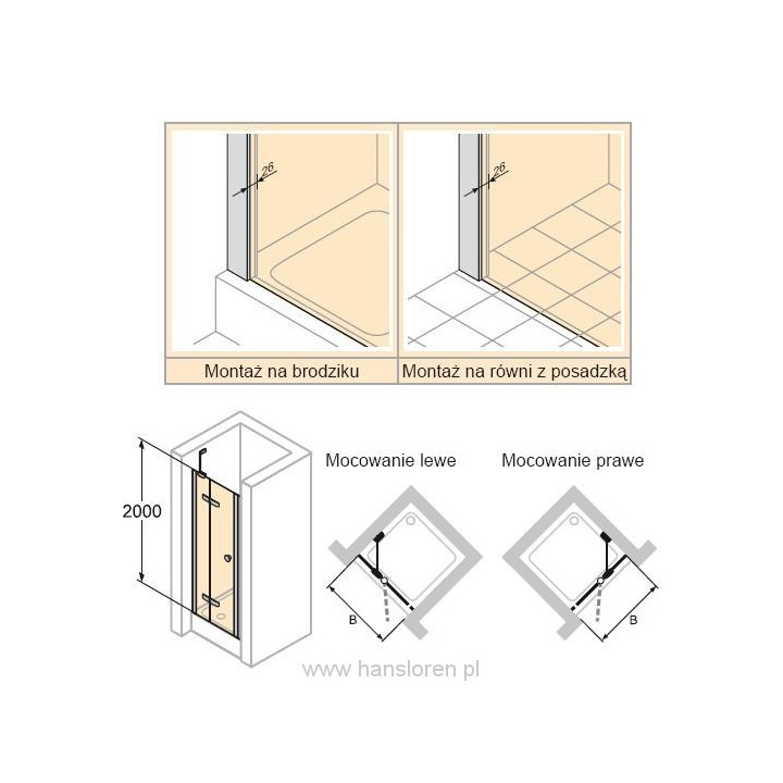Dveře posuvné Huppe Aura Elegance , 900 x 900 mm, čiré sklo stříbrná mat , - sanitbuy.pl