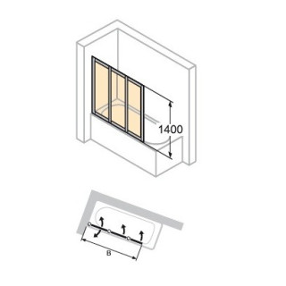 Vanová zástěna Huppe 501 Design Pure - Jednodílná 750 mm- sanitbuy.pl