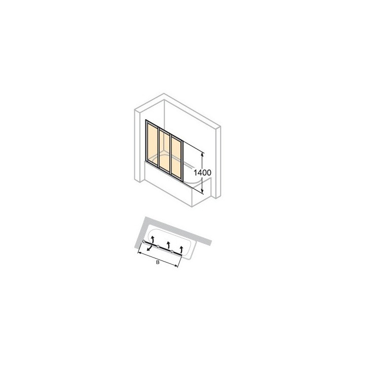 Vanová zástěna Huppe 501 Design Pure - Jednodílná 750 mm- sanitbuy.pl