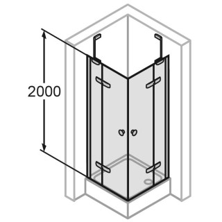 Dveře posuvné Huppe Aura Elegance , 900 x 900 mm, čiré sklo stříbrná mat , - sanitbuy.pl