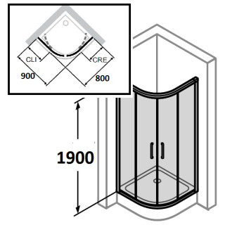 Dveře posuvné Huppe Aura Elegance , 900 x 900 mm, čiré sklo stříbrná mat , - sanitbuy.pl