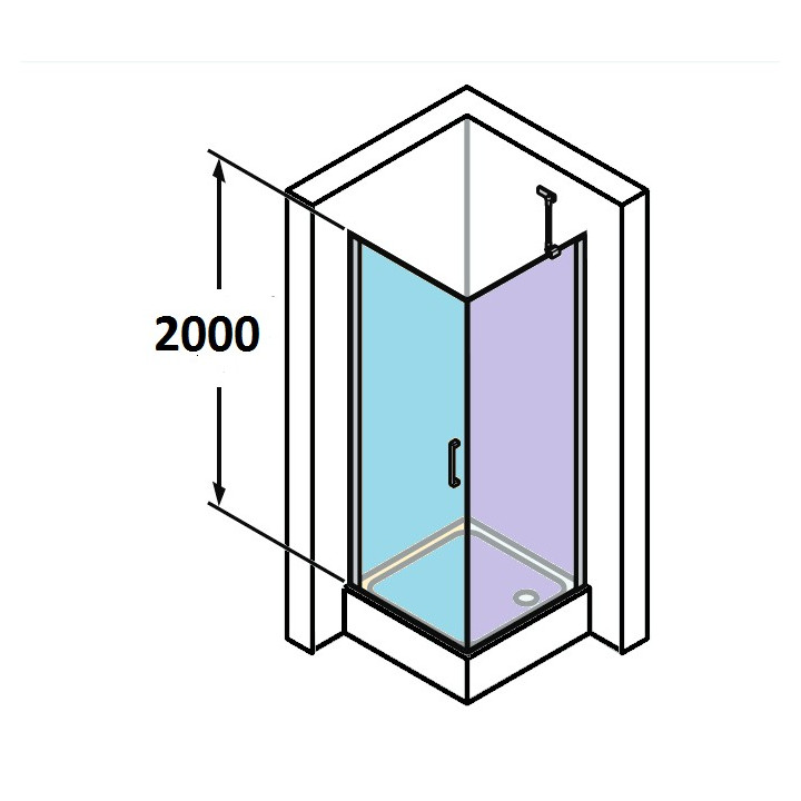 Dveře posuvné Huppe Aura Elegance , 900 x 900 mm, čiré sklo stříbrná mat , - sanitbuy.pl
