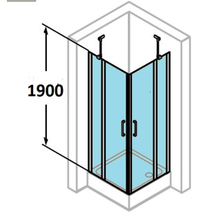 Dveře posuvné Huppe Aura Elegance , 900 x 900 mm, čiré sklo stříbrná mat , - sanitbuy.pl