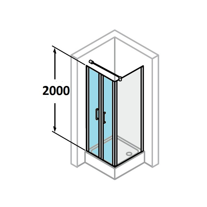 Dveře posuvné Huppe Aura Elegance , 900 x 900 mm, čiré sklo stříbrná mat , - sanitbuy.pl