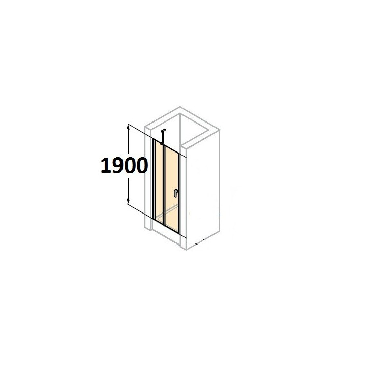 Křídlové dveře sprchové Huppe Design 501 - s pevným segmentem , szer. 800 mm, profil chrom eloxal, sklo s povrchem Anti-Plaque- 