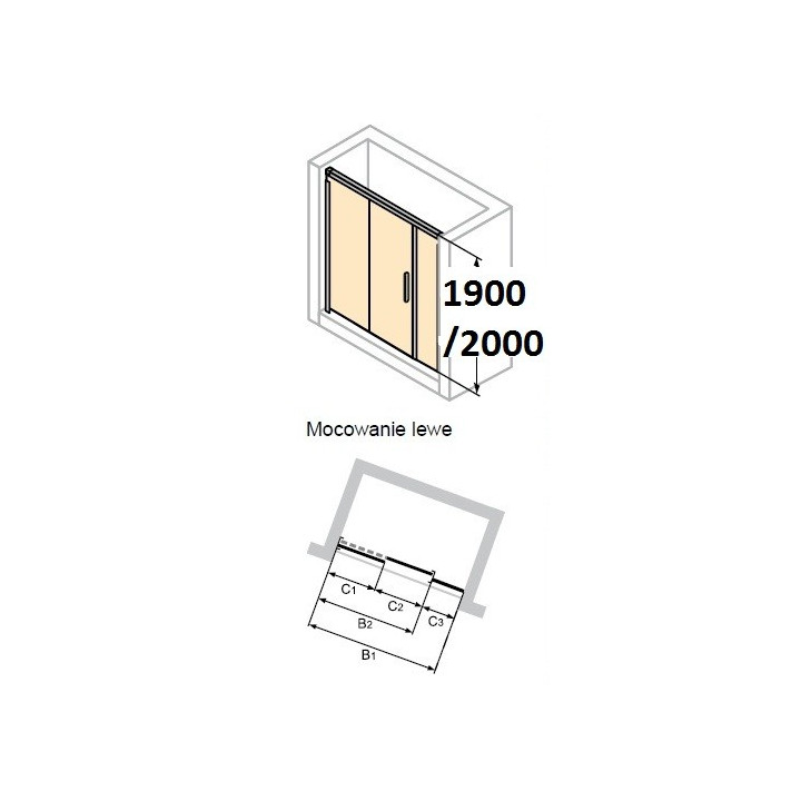 Dveře sprchové Huppe Design 501 - skládací, szer. 800 mm- sanitbuy.pl