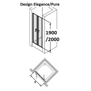 Dveře sprchové Huppe Design 501 - skládací, szer. 800 mm- sanitbuy.pl