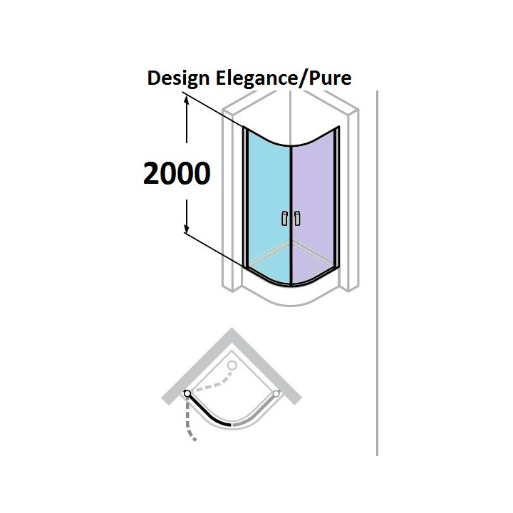 Dveře sprchové Huppe Design 501 - skládací, szer. 800 mm- sanitbuy.pl