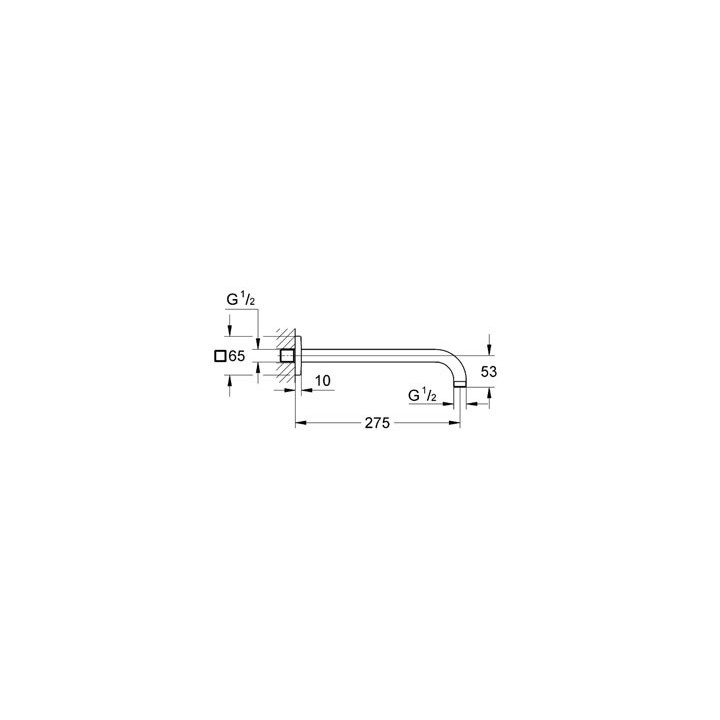 Rameno pro hlavovou sprchu Grohe Jumbo Nástěnné 378mm- sanitbuy.pl