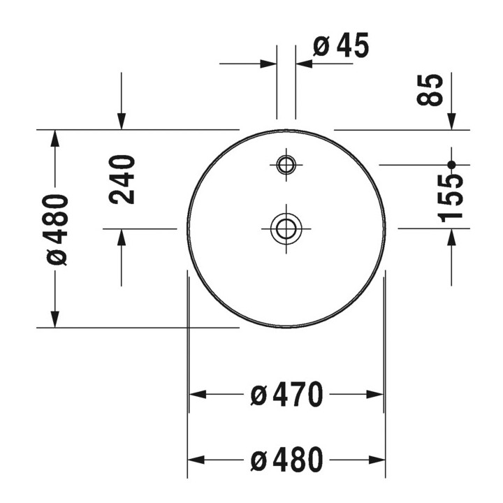 Jednootvorové umyvadlo s přepadem Duravit Darling New 550x480 mm, - sanitbuy.pl
