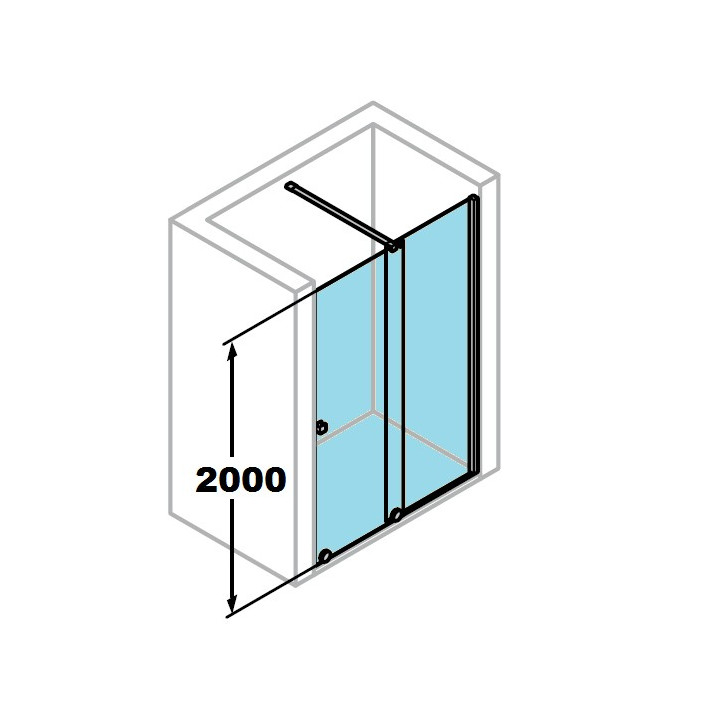 Dveře posuvné Huppe Aura Elegance , 900 x 900 mm, čiré sklo stříbrná mat , - sanitbuy.pl