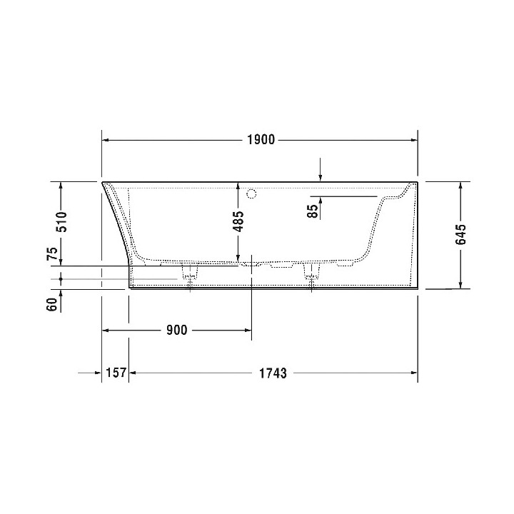 Jednootvorové umyvadlo s přepadem Duravit Darling New 550x480 mm, - sanitbuy.pl