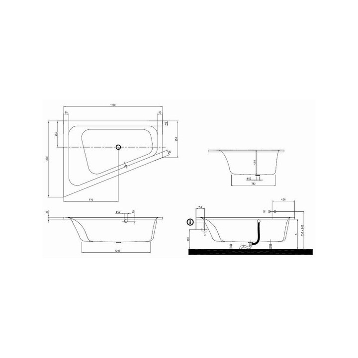 Vana pravoúhlá Villeroy&Boch, Loop&Friends Square, 1800x800 mm, Bílá Alpin, pravoúhlá Forma wewnetrzna- sanitbuy.pl