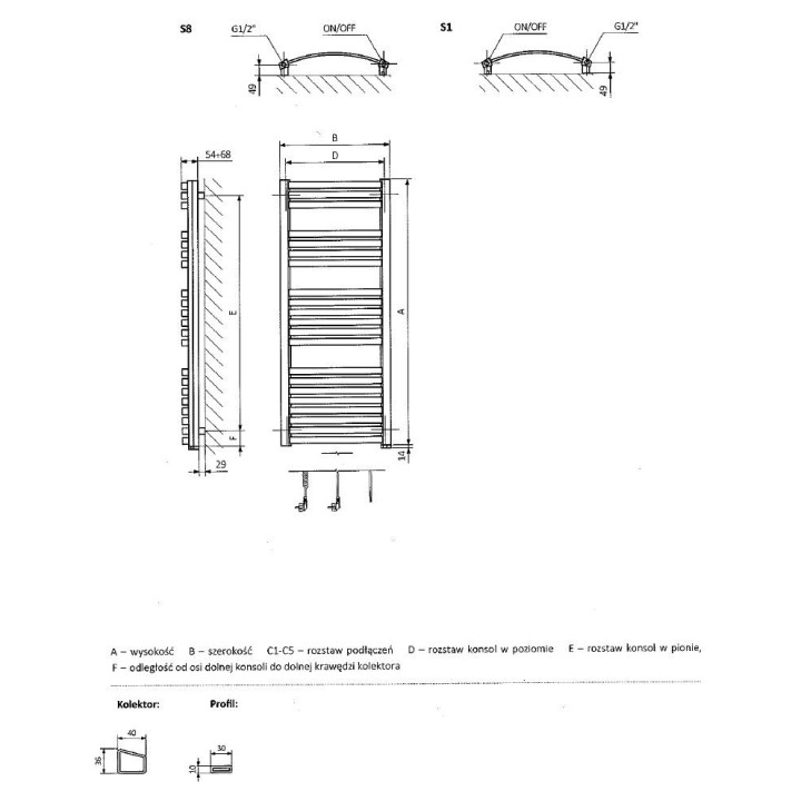 Radiátor Terma Bone 1510x600 mm - bílá - sanitbuy.pl