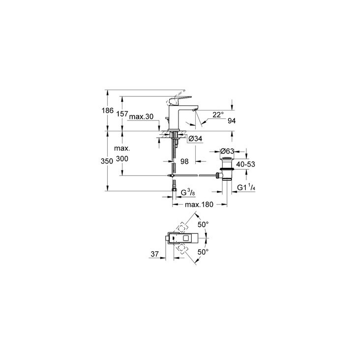 Bateria Grohe Eurocube umywalkowa jednouchwytowa - sanitbuy.pl