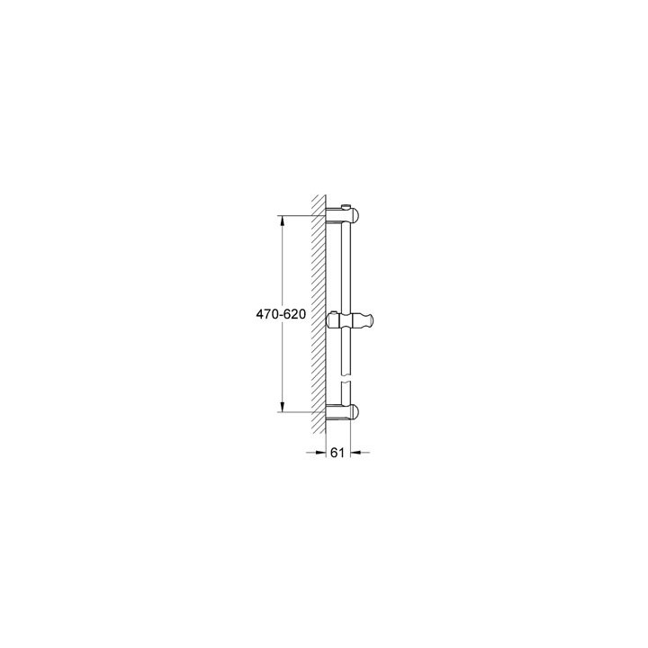 Drążek prysznicowy Grohe Euphoria ścienny, dł. 470 - 620 mm, chrom- sanitbuy.pl