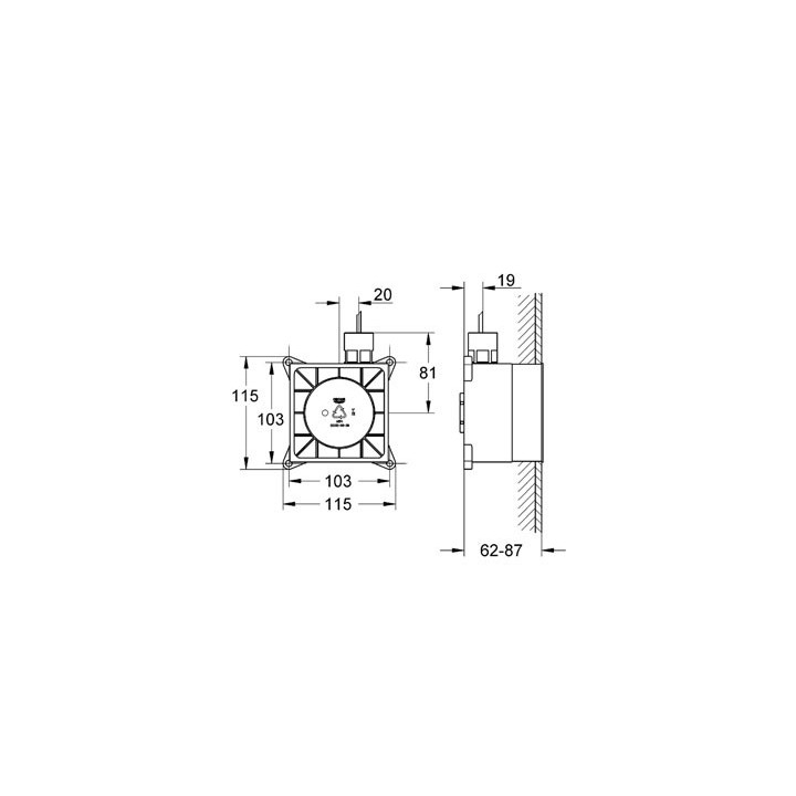 Zestaw do zabudowy podtynkowej GROHE Rainshower F-Series ścienny, bok 115 mm- sanitbuy.pl