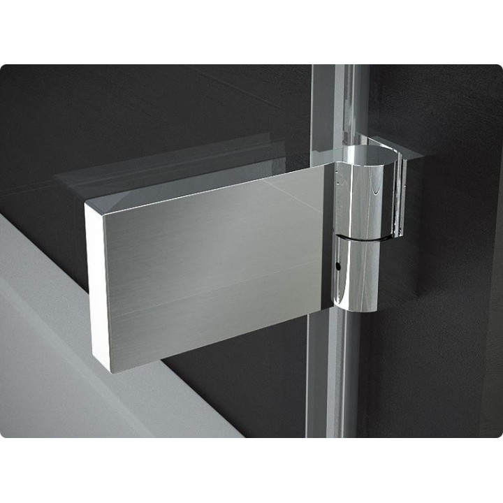 Dveře ronal Pur Pur1 do niky křídlové do 2000 mm, levé, chrom, čiré sklo - sanitbuy.pl