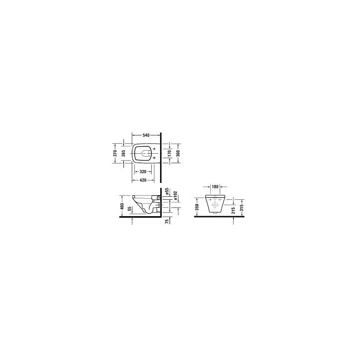 Miska wisząca lejowa, Duravit DuraStyle, 370x540 mm, Biały Alpin- sanitbuy.pl