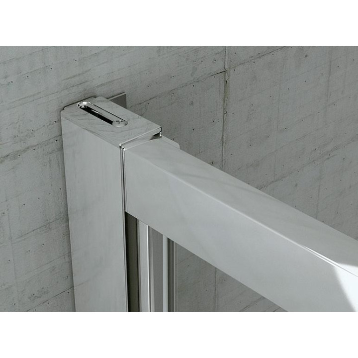 Kabina, drzwi ze ścianką SanSwiss TOP-LINE TOPS4 lewe, szer. 1200 - 1800 mm, wys. do 1900 mm, srebrny mat, przezroczyste- sanitb