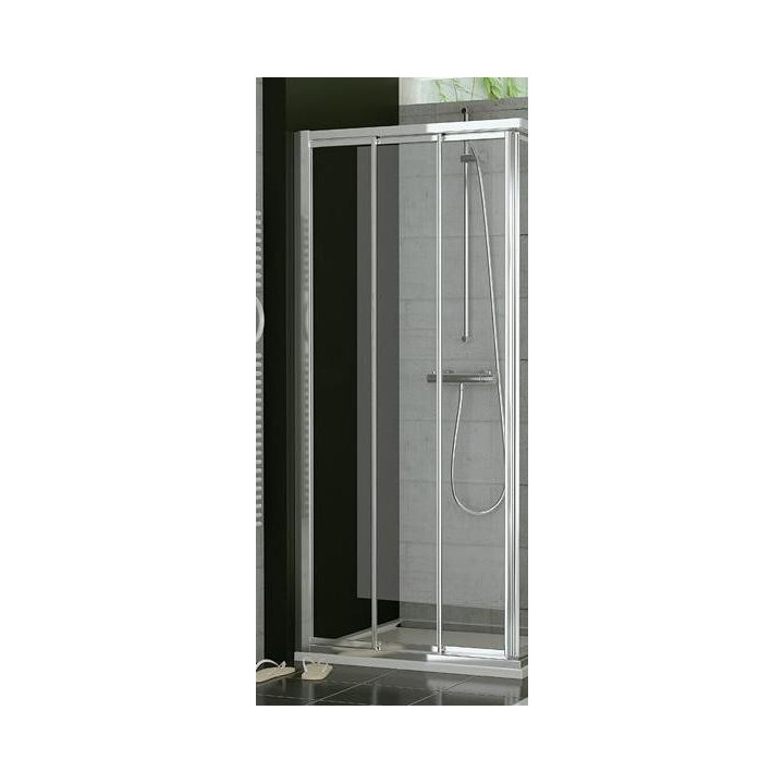 Kabina, drzwi rozsuwane SanSwiss TOP-LINE TOP lewe, szer. 600 - 900 mm, wys. do 1900 mm, srebrny mat, przezroczyste - sanitbuy.p