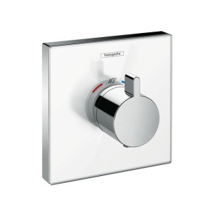 Bateria termostatyczna Hansgrohe ShowerSelect Glass podtynkowa, el. zewnętrzny, biały/chrom, 2 odbiorniki- sanitbuy.pl