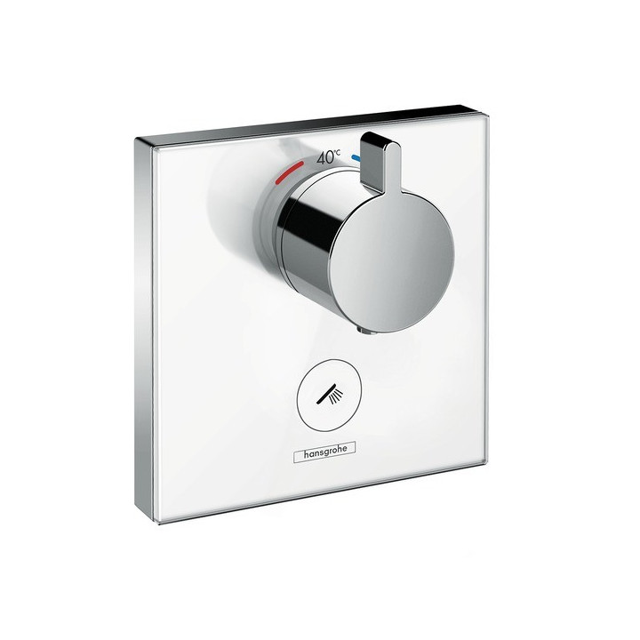 Bateria termostatyczna Hansgrohe ShowerSelect Glass podtynkowa, el. zewnętrzny, biały/chrom, HighFlow- sanitbuy.pl