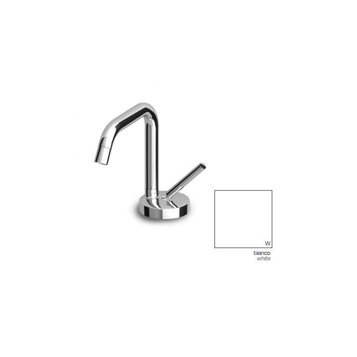 Bateria umywalkowa Zucchetti Isystick stojąca, wys. 151 mm, biała, obrotowa wylewka- sanitbuy.pl