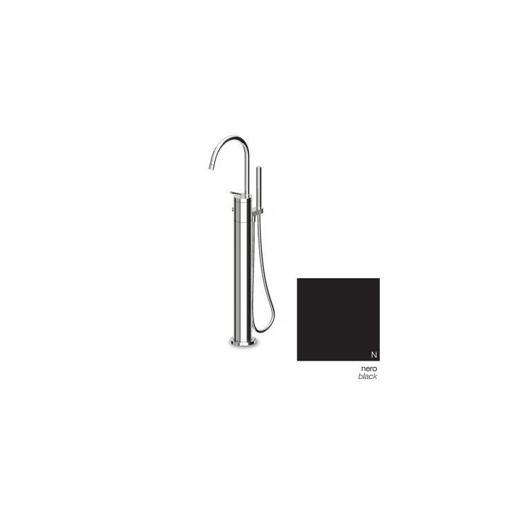 Bateria wannowa Zucchetti Isystick wolnostojąca, wys. 905 - 945 mm, biała, z prysznicem, el. zewnętrzny- sanitbuy.pl