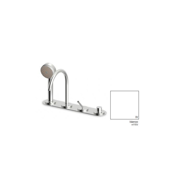 Bateria wannowa Zucchetti Isystick 4-otworowa, obrotowa wylewka, satyna- sanitbuy.pl