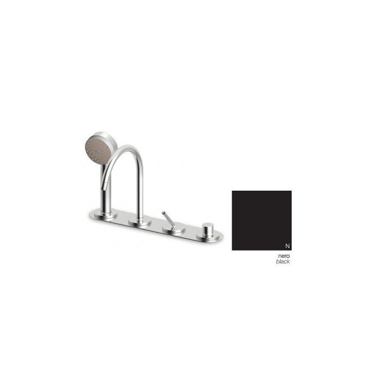 Bateria wannowa Zucchetti Isystick 4-otworowa, obrotowa wylewka, biała- sanitbuy.pl