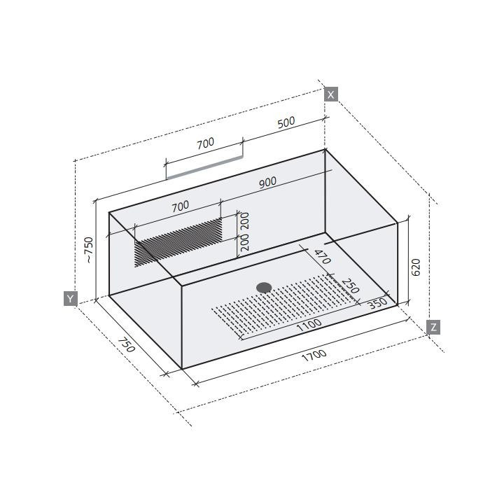 Wanna prostokątna Ruben Kendo biała, 170 x 75 x 45 cm, system hydromasażu Rexus Champagne- sanitbuy.pl