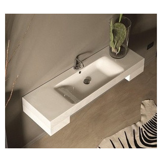 Umyvadlo Kerasan Cento 140x45 cm s policí - sanitbuy.pl