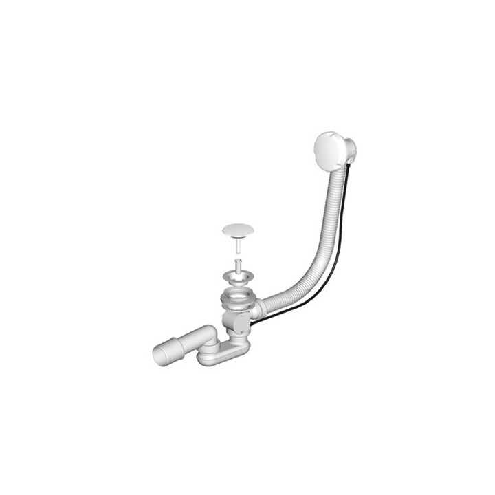 Syfon wannowy Sanplast śr. 52 x 100, korek automatyczny, biały- sanitbuy.pl