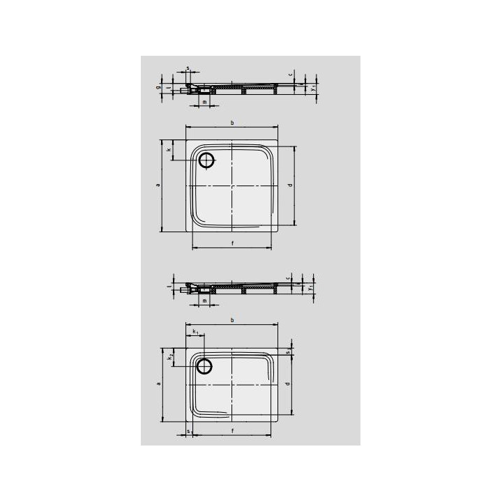 Čtvercová sprchová vanička Kaldewei Superplan Plus 80 x 80 x 2,5 cm, bílá- sanitbuy.pl