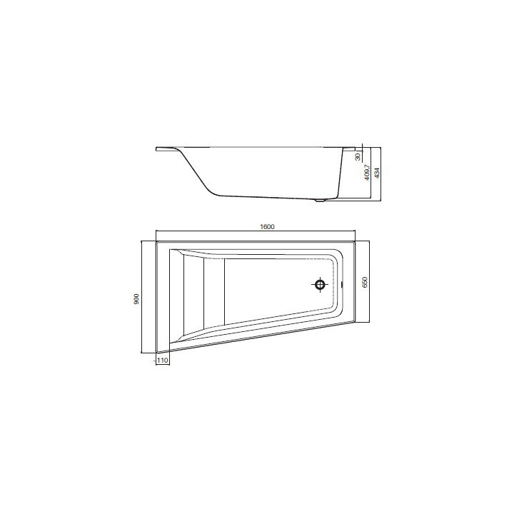 Rohová vana asymetrické Roca Easy levá, bílá, akrylová, 150 x 80 cm, nohy w zestawie- sanitbuy.pl