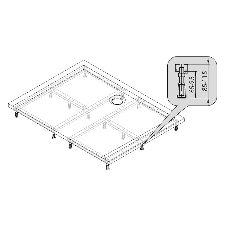 Rám do sprchové vaničky Sanplast STS-088 wys. 85 - 115 mm- sanitbuy.pl