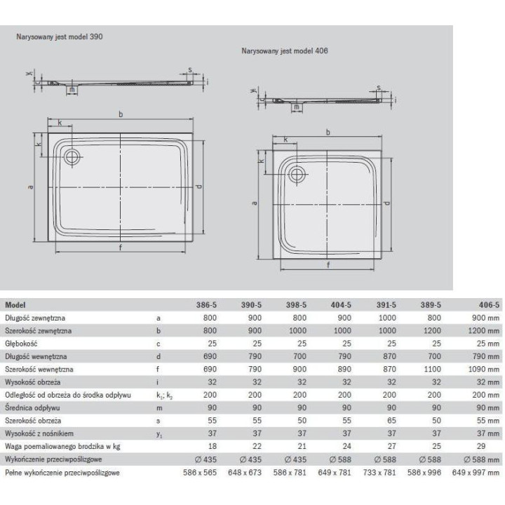 Sprchová vanička ocelový Kaldewei Superplan 75 x 80 x 2,5 cm, model 385-2, nośnik ze styropianu- sanitbuy.pl