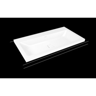 Umyvadlo na postavení na desku Kaldewei Cono 60 x 50 x 4 cm, bílá, otvor na baterii, bez přepadu, powierzchnia uszlachetniona- s