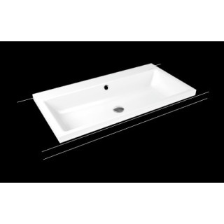 Umyvadlo na postavení na desku Kaldewei Puro 60 x 46 x 4 cm, bílá, otvor na baterii, z přepadem, powierzchnia uszlachetniona- sa