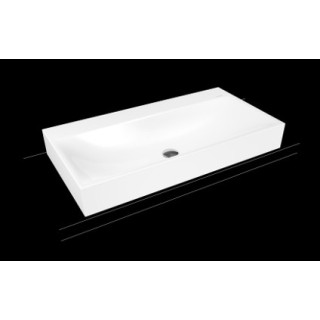 Umyvadlo na postavení na desku Kaldewei Silenio 60 x 46 x 12 cm, bílá, otvor na baterii, z přepadem, powierzchnia uszlachetniona