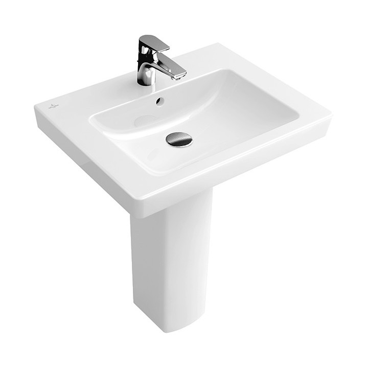 Umyvadlo obdélníková Villeroy & Boch 2.0 bílá alpin CeramicPlus, 55 x 44 cm, pro 3otvorovou armaturu- sanitbuy.pl
