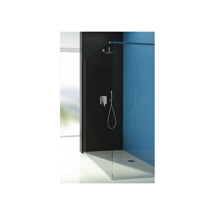 Zástěna/stěna Sanplast P/TX5b WALK-IN 80 x 190 cm, W15, lesklý stříbrná, przezroczysty/Sitodruk, GalssProtect- sanitbuy.pl