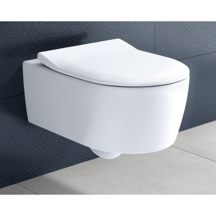Závěsné wc Villeroy&Boch Avento bez splachovacího okruhu spolu se sedadlem s pozvolným sklápěním cienką, bílá- sanitbuy.pl