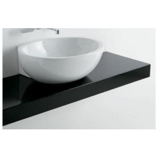 Polička pod umywalki Flaminia Fonte 74, 250-80 x 46 x 10 cm, černá lesklá, materiál: pietraluce- sanitbuy.pl